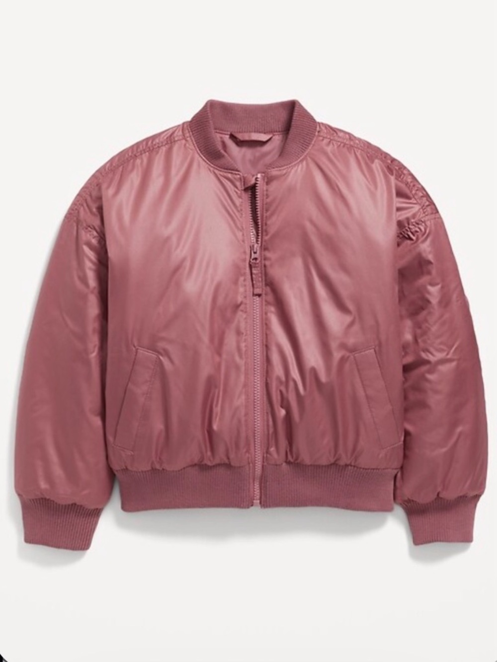 Girls Satin Bomber Jacket - Mauve - size XL (14-16) - ✽ SOLD OUT ONLINE ✽